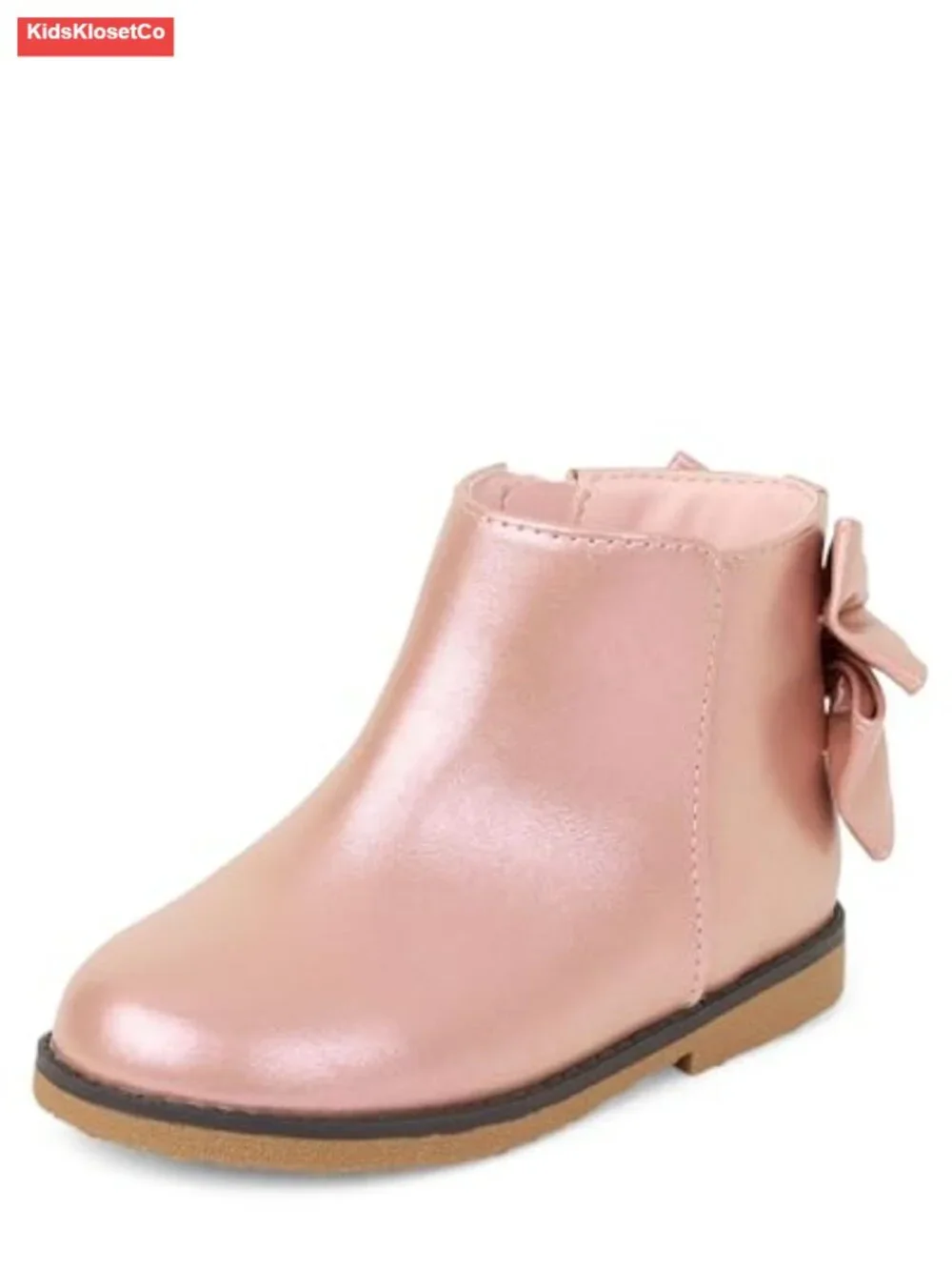 Girls Ankle Boots Faux Leather Side-Zipper Winter Booties